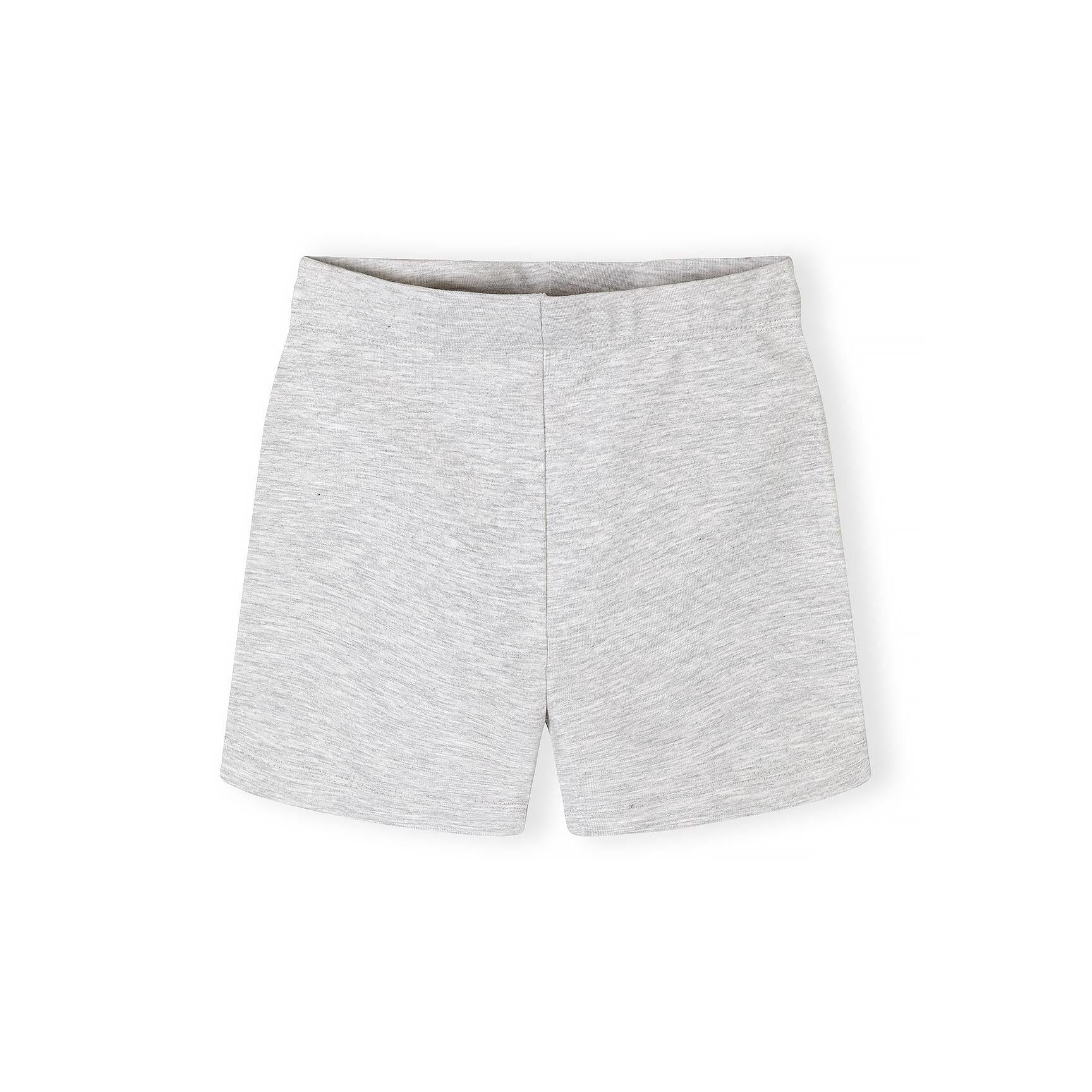 Single grey melange cycle shorts shown flat against white background displaying the comfortable cotton stretch fabric texture
