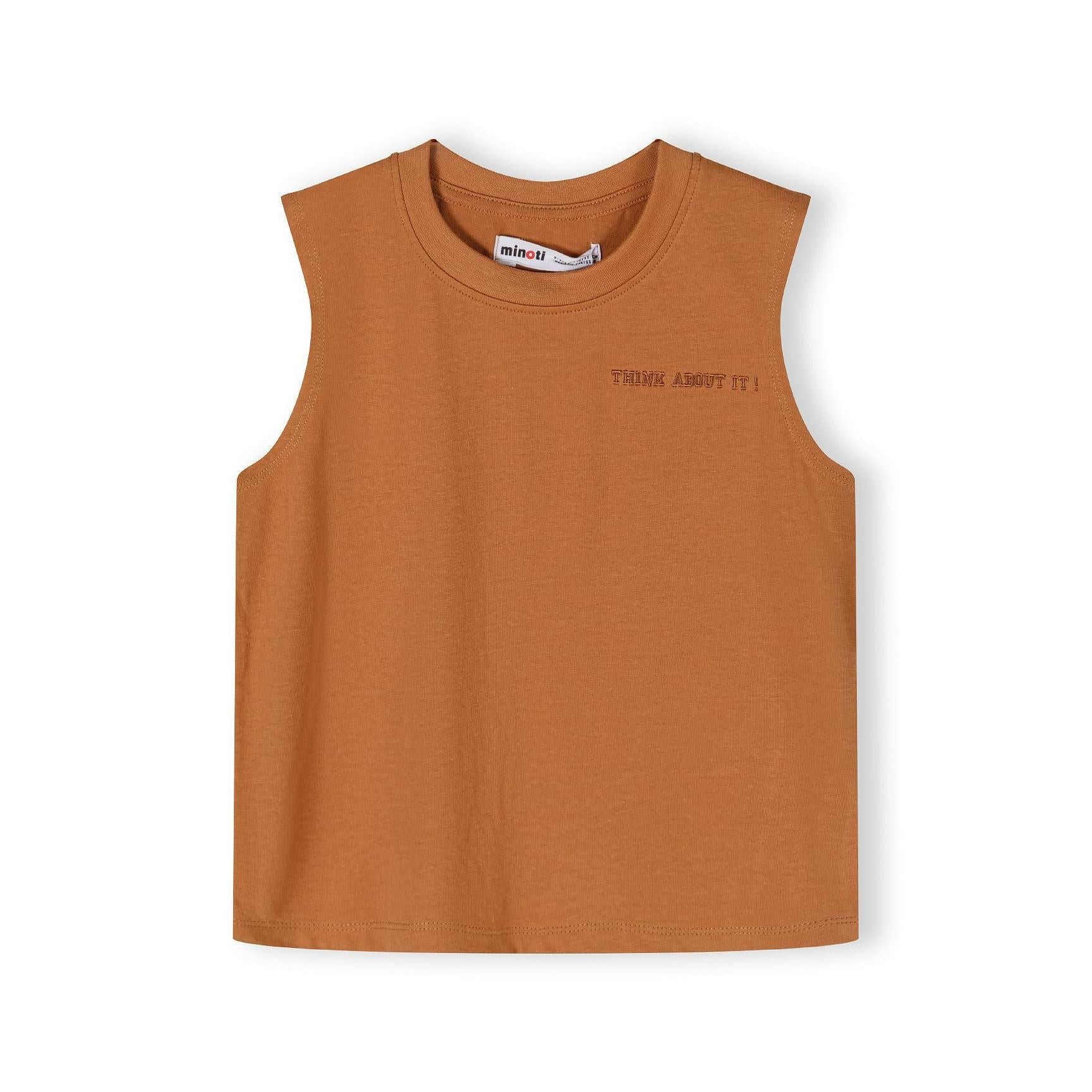 Close-up detail of camel brown shorts showing elasticated waistband with drawstring ties and soft jersey texture